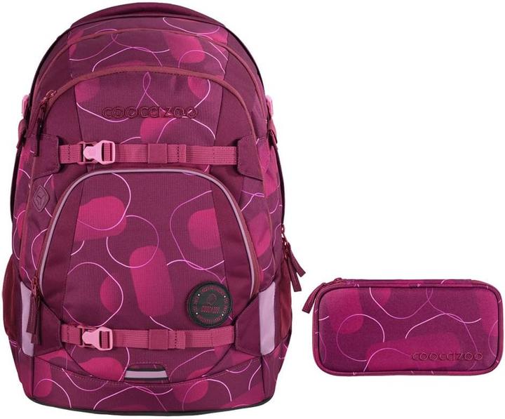 Produktbild Coocazoo 2-teiliges Schulrucksack-Set mit Schlamperbox, Berry Bubbles (30 l)