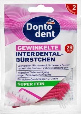 Immagine prodotto dm Dontodent Scovolini interdentali rosa angolati 0,4 mm ISO 2 (28 x, 0.40 mm)