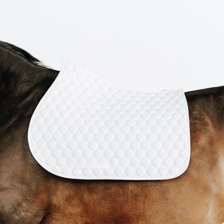 Fouganza Tapis de selle équitation concours cheval et poney - 500 blanc