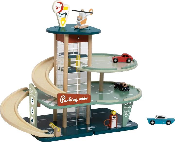 Classic World Vintage-Holzgarage mit Autos, 11-tlg.