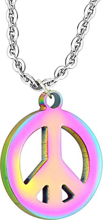Image du produit Star Piercing Chaîne argent Pendentif Peace coloré (sans laiton, Acier chirurgical 316L)