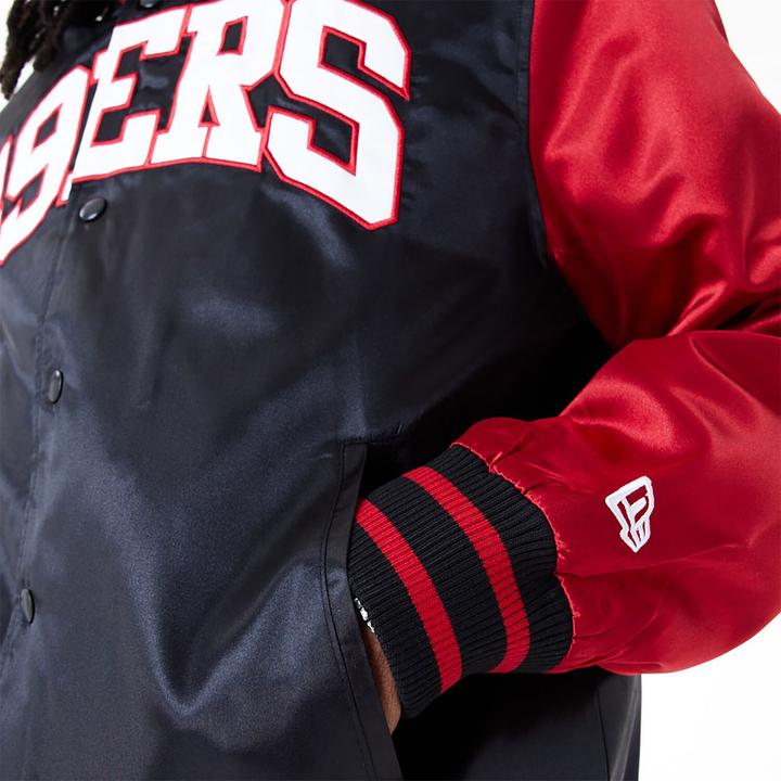 Produktbild New Era Varsity Satin Bomber Jacke San Francisco 49ers - L (L)