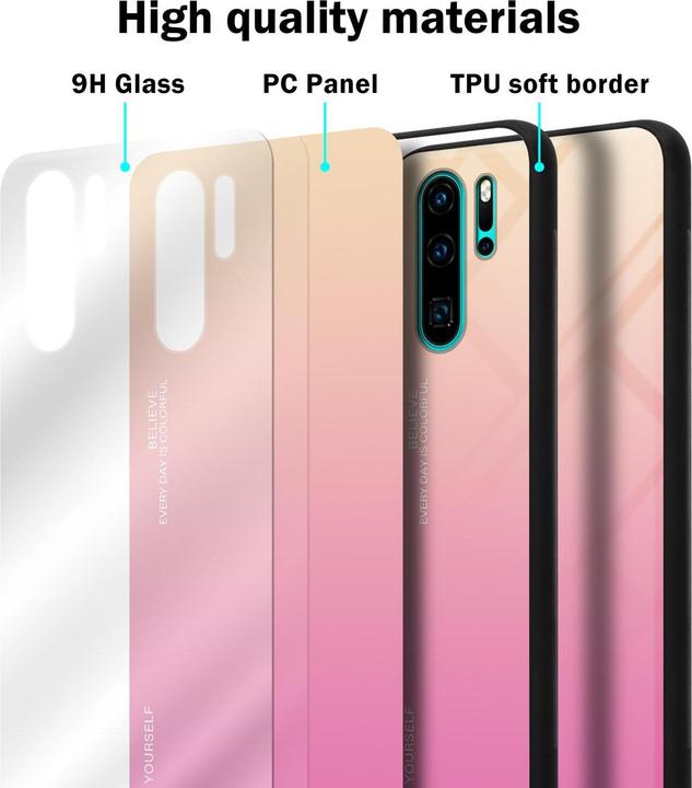 Actual product image Cadorabo TPU 2 colors glass cover (Huawei P30 Pro)
