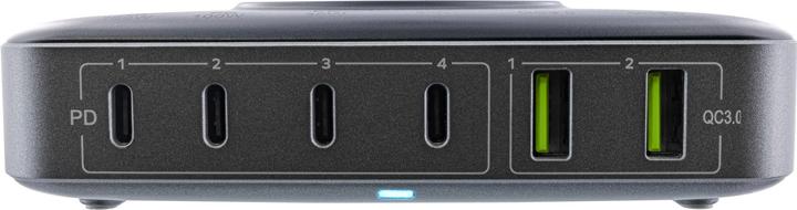 Produktbild InLine Qi Powerstation Multiport, Netzteil, Ladegerät, 4x USB Typ-C, 2x USB Typ-A, GaN, 100W, Wirel (100 W)