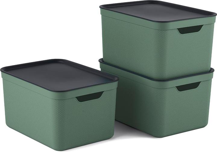 Produktbild Rotho 3er Set Dekobox mit Deckel (36.5 x 26.5 x 20 cm, 48 l)