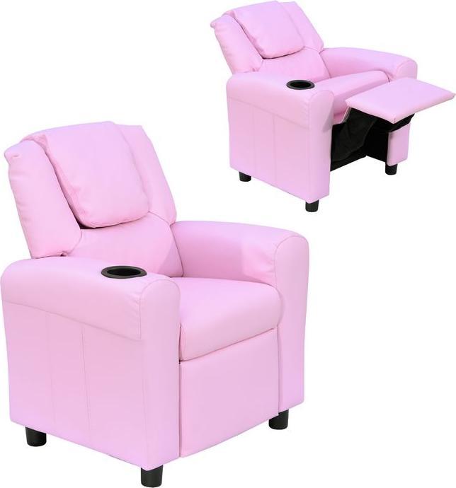 Swisshandel24 Canapé pour enfants Fauteuil pour enfants de 3 à 6 ans Fonction chaise longue Porte-gobelet intégré (Fauteuil pour enfants)
