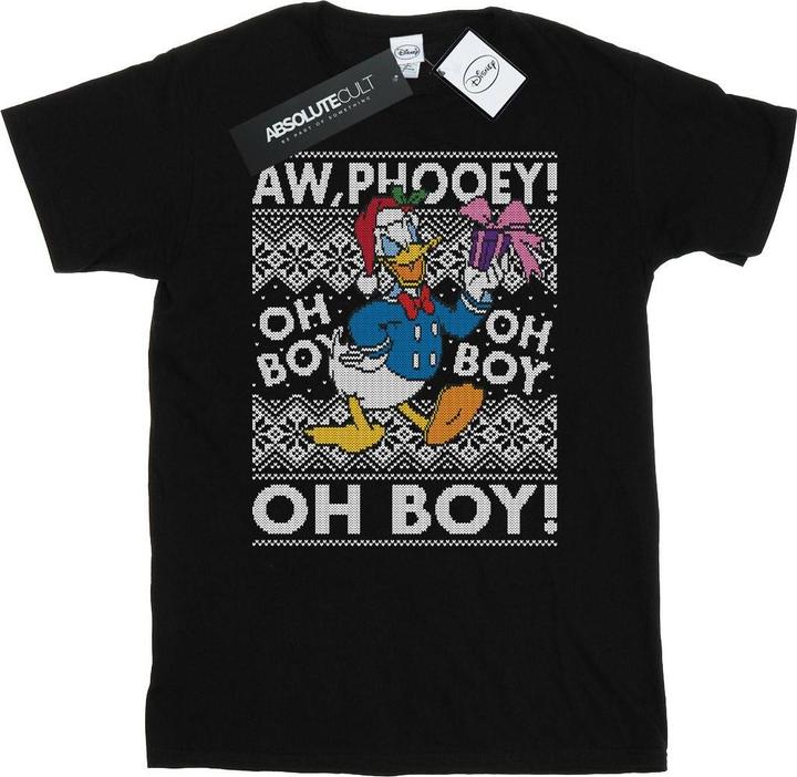 Actual product image Disney Mens Donald Duck Christmas Fair Isle T-Shirt (S)