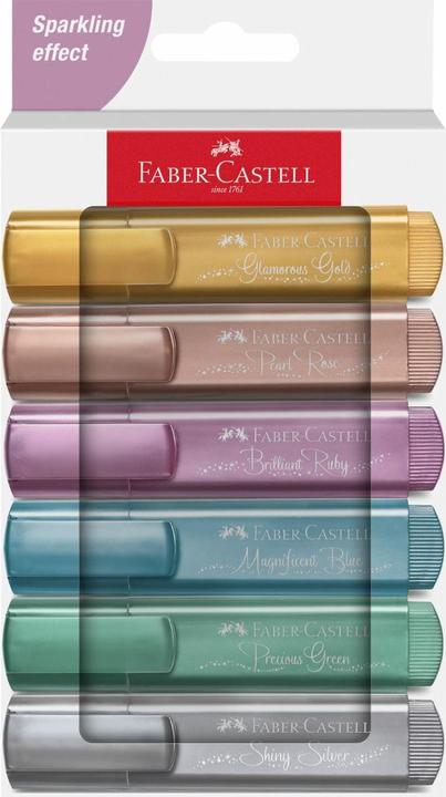 Actual product image Faber-Castell Highlighter case 6pcs Superfluo Metallic (Multicoloured, 5 mm, 6 x)