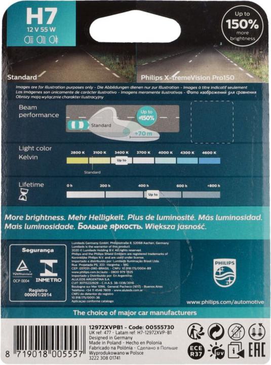 Immagine prodotto Philips Lampada alogena per fari H7 X treme Pro150 (H7)