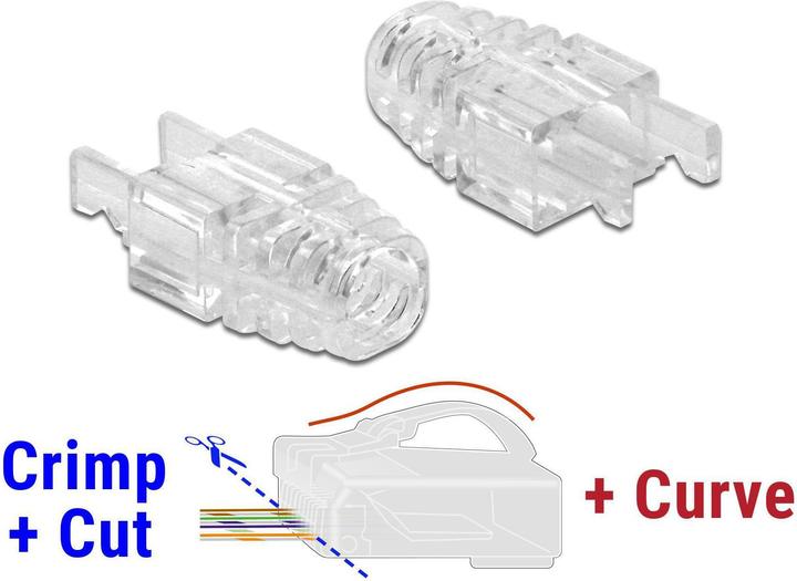 Produktbild Delock Knickschutztülle RJ45 transparent, 20 Stück