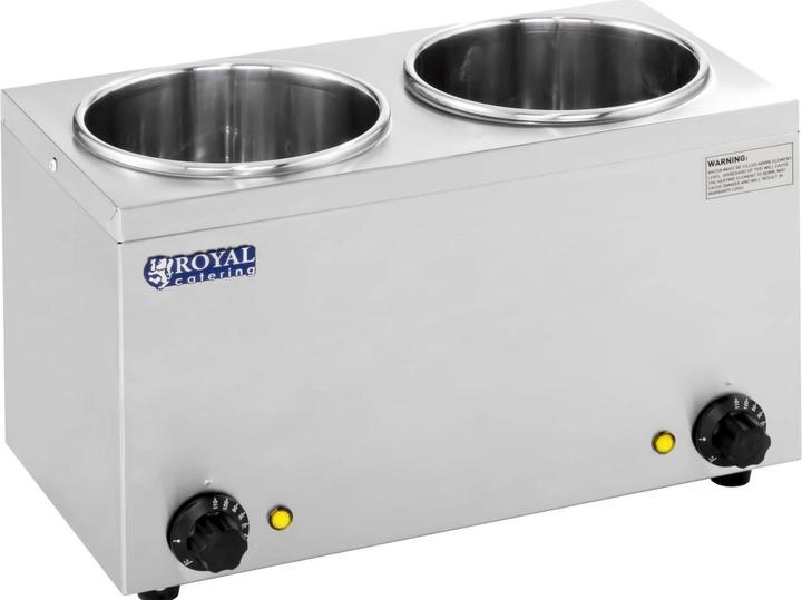 Produktbild Royal Catering Bain Marie Rund Speisenwärmer Wasserbad Suppenstation Warmhalter 2 Behälter