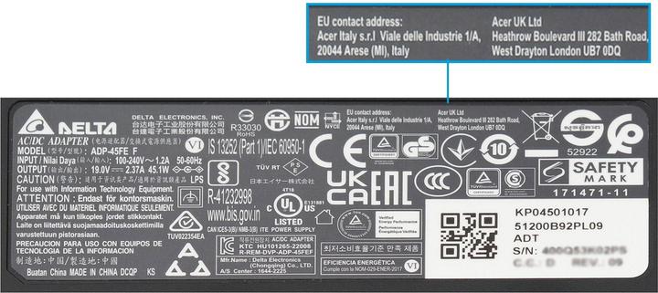 Produktbild Acer AC-Adapter (45 W)