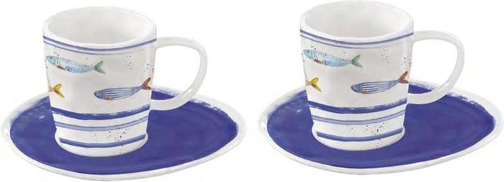 Actual product image Easy Life Bord de Mer set of 2, coffee cup & saucer, 120ml (120 ml, 2 x)