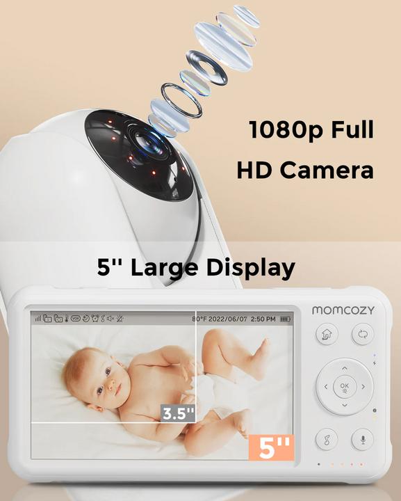 Image du produit Momcozy Moniteur vidéo pour bébé (Vidéo et audio, 300 m)