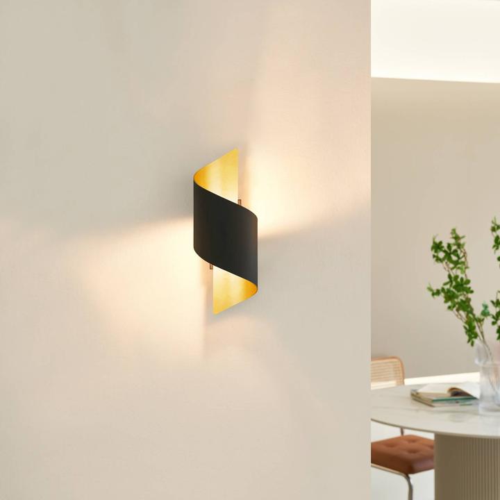 Produktbild Lindby Metall-Wandleuchte Desirio, schwarz-gold (330 lm, G9)