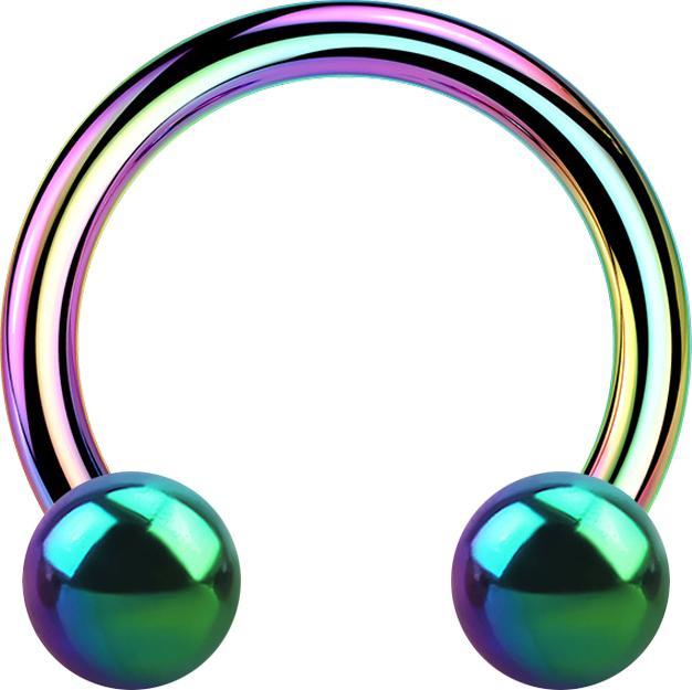 Image du produit Star Piercing Circular Barbell coloré avec deux boules (sans laiton, Acier chirurgical 316L)