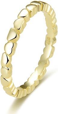 Immagine prodotto Beneto Anello in argento placcato oro con cuori AGG344-GOLD - Circuito: 58 mm (58)