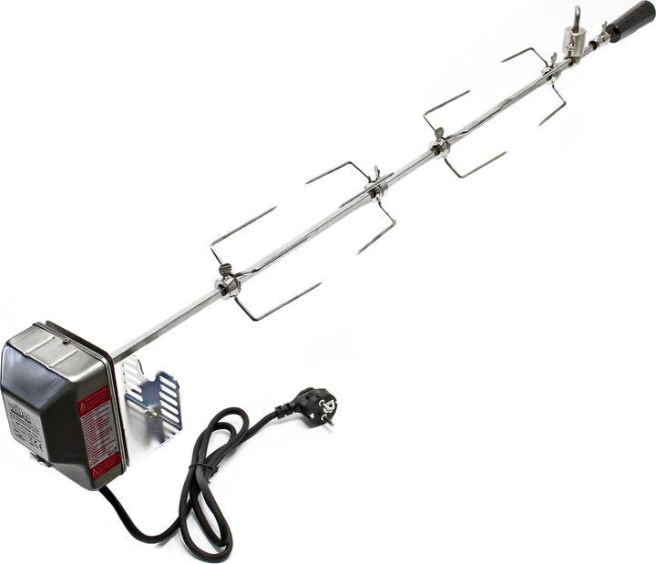 Immagine prodotto Wiltec Spiedo per griglia BBQ in acciaio inox 110cm con peso di bilanciamento spiedo rotante shashlik