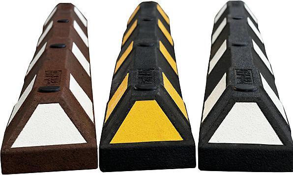 Actual product image Moravia Park-AID® wheel stop, LxWxH 1800 x 150 x 100 mm, black / yellow.