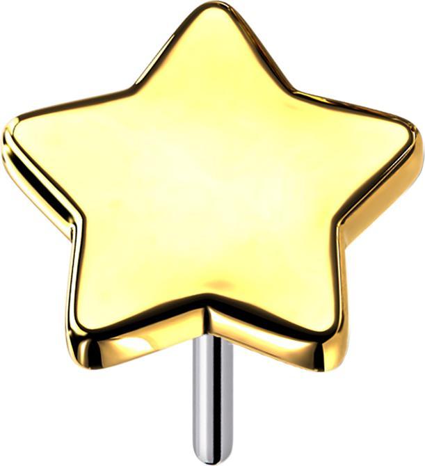 Actual product image Star Piercing Threadless star gold-plated (Titanium G23, without brass)