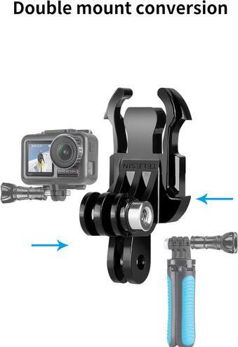 Actual product image Telesin Dual GoPro-Style 3-Prong Buckle Mount (Black) (Xiaomi yi, DJI Osmo Action)