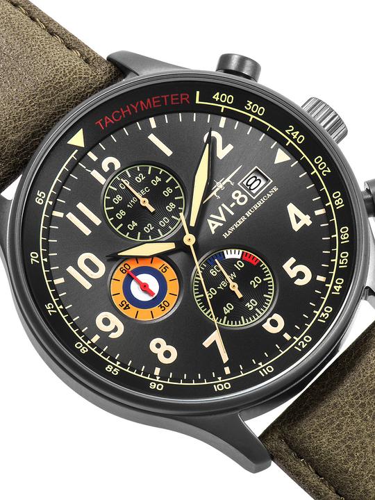 Produktbild AVI-8 AV-4011-0E Hawker Hurricane Chronograph 42mm 5ATM (Chronograph, 42 mm)