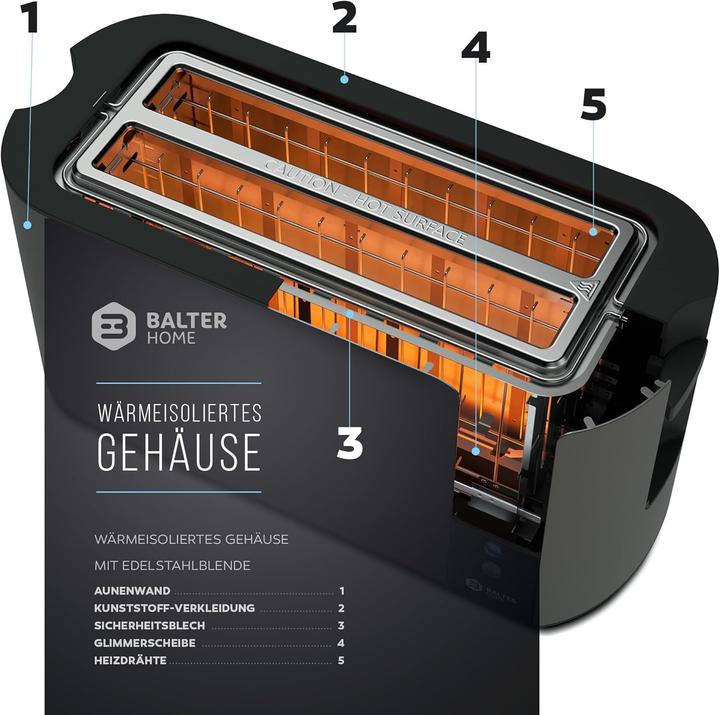 Actual product image Balter Toaster mit Langschlitz und LCD-Anzeige