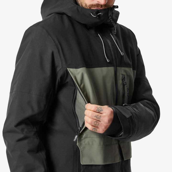Actual product image Dreamscape Snowboard jacket men's ski jacket - SNB 500 Ziprotect khaki/black (XL)