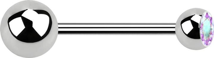 Actual product image Star Piercing Micro barbell silver with ball and ball crystal multicolour (Surgical steel 316L, without brass)