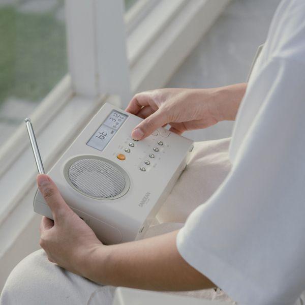 Actual product image Sangean PR-DA BT Table Radio, Pastel Cream (LW, MW, FM, KW, Bluetooth)
