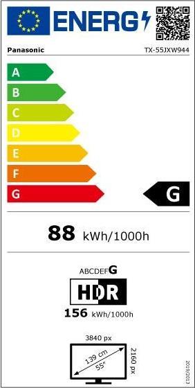 Energie-Label Panasonic TX-55JXW944 (55", JXW944, 4K, 2021)