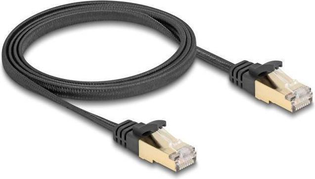 Produktbild Delock RJ45 Flachband Netzwerkkabel mit Geflechtmantel Cat.6 (S/FTP, CAT6a, 1 m)