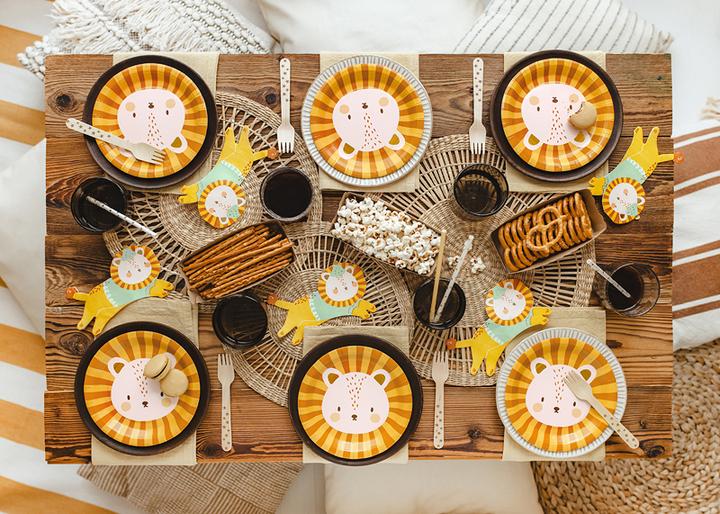Image du produit Partydeco Assiette jetable Lion 18 cm, 6 pièces, jaune (6 x)