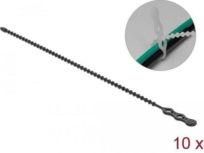 Actual product image Delock Cable tie 210 x 4.5 mm polyamide, black, 10 pcs. (Knot tape, 210 mm, 10 pcs.)