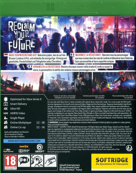Actual product image Ubisoft Watch Dogs: Legion (Xbox One X, Xbox Series X, IT)