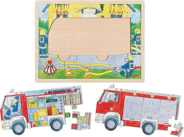 Actual product image Goki Toddlers puzzle fire department operation (60 pieces)