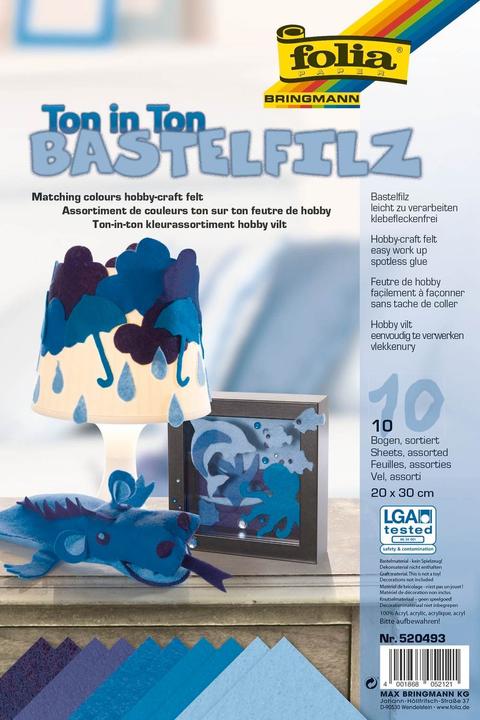 Produktbild Folia Bastelfilz Ton in Ton blau