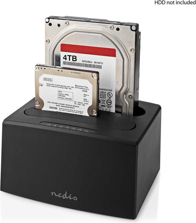 Nedis Festplatten-Dockingstation | USB 3.2 Gen1 | USB Type-A | 2 Festplatten | 2.5 / 3.5 " | USB 3.2