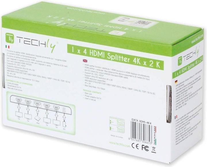 Actual product image Techly HDMI splitter