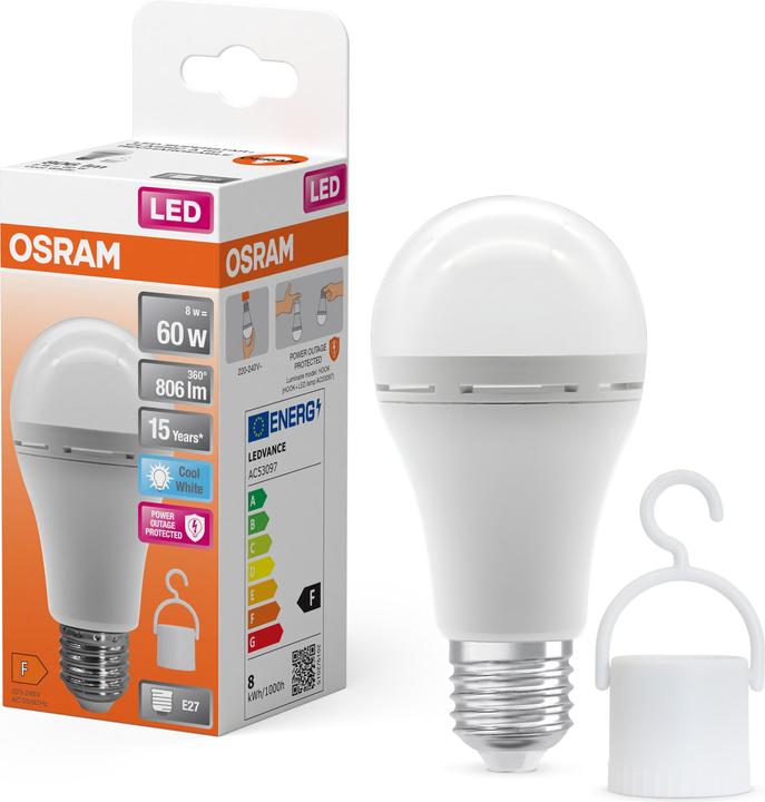 Actual product image Osram LED RECHARGEABLE LAMPS 8W 840 E27 (E27, 8 W, 806 lm, 6 x, F)