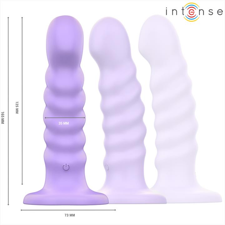 Actual product image Intense Brenda Vibrator Size M Spiral Design 10 Vibrations Purple Remote Control