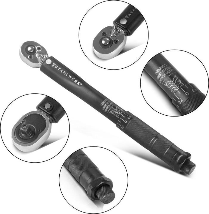 Produktbild Stahlwerk Drehmomentschlüssel TW-10 ST 1-10 Nm 1/4“ Zoll mit Mikrometerskala (1/4", 1 Nm, 10 Nm)