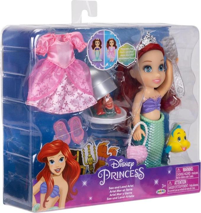 Produktbild Jakks Pacific Disney Princess 6 Inch Petite Doll with Extra Fashion & Accessories Sea to Land Ariel