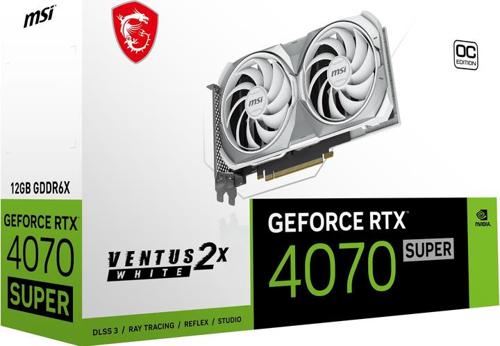 Image du produit MSI GeForce RTX 4070 SUPER 12G VENTUS 2X WHITE OC (12 Go)