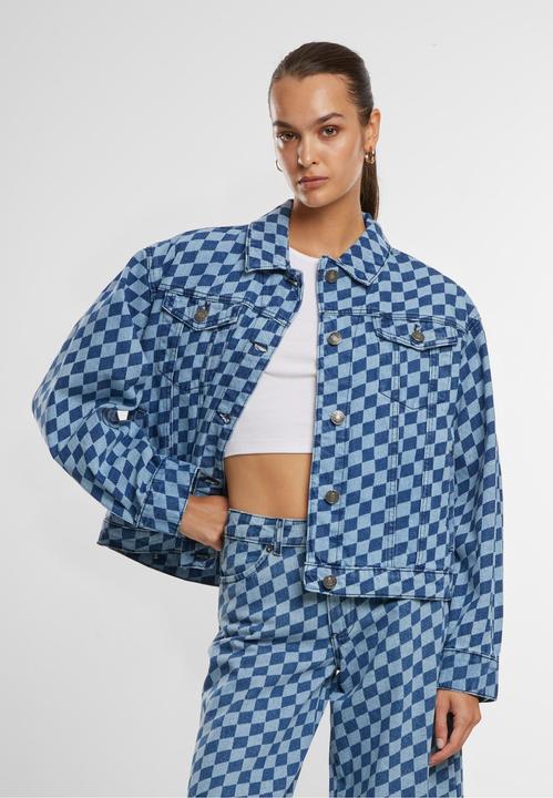 Urban Classics Ladies 80‘s Oversized Laser Printed Denim Jacket - 166871