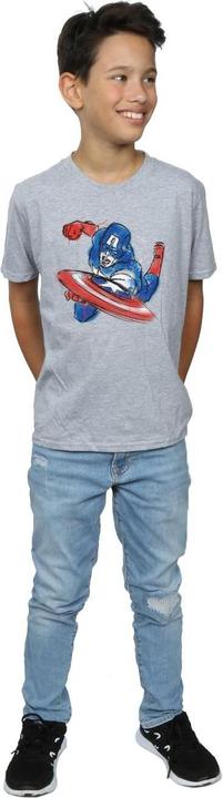 Actual product image Boys Avengers Captain America Spray T-Shirt (152, 158)