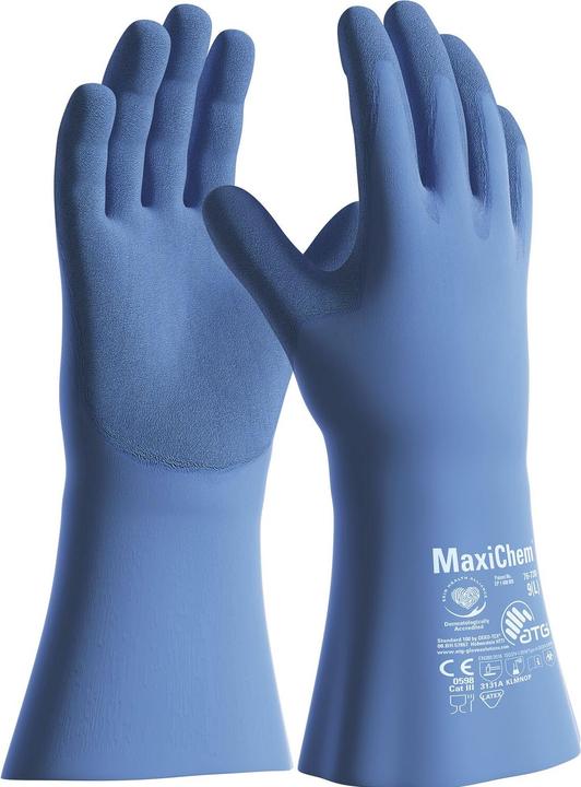 Produktbild ATG MaxiChem Chemikalien Schutzhandschuhe Arbeitshandschuhe hellblau Grösse 9 (9)
