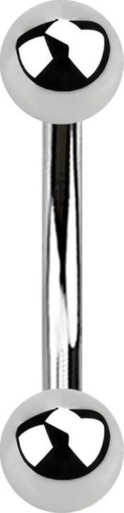 Produktbild Star Piercing Banane silber mit zwei Kugeln (ohne Messing, Chirurgenstahl 316L)