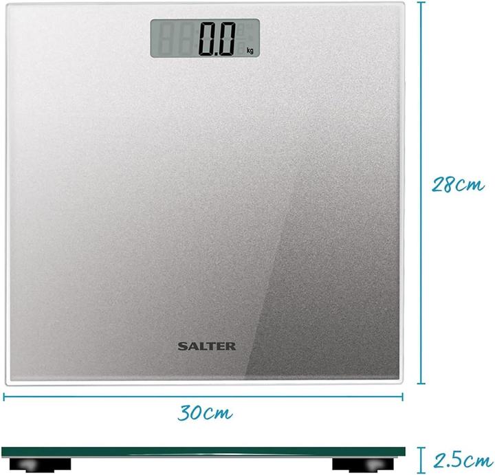 Actual product image Salter 9037 SVGL3RCEU16 Glass Persona Scalel - Silver (180 kg)