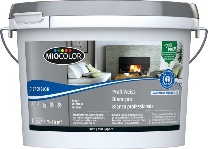 Image du produit Miocolor Peinture de dispersion professionnelle (Blanc, 1 l)